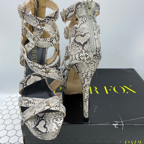 Paper Fox Snake Skin Platform Stilettos “Reva” - Picture 4 of 5